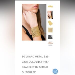 Sergio Gutierrez worn 2x Perfect condition 24K Gold Finish Liquid Metal Bracelet